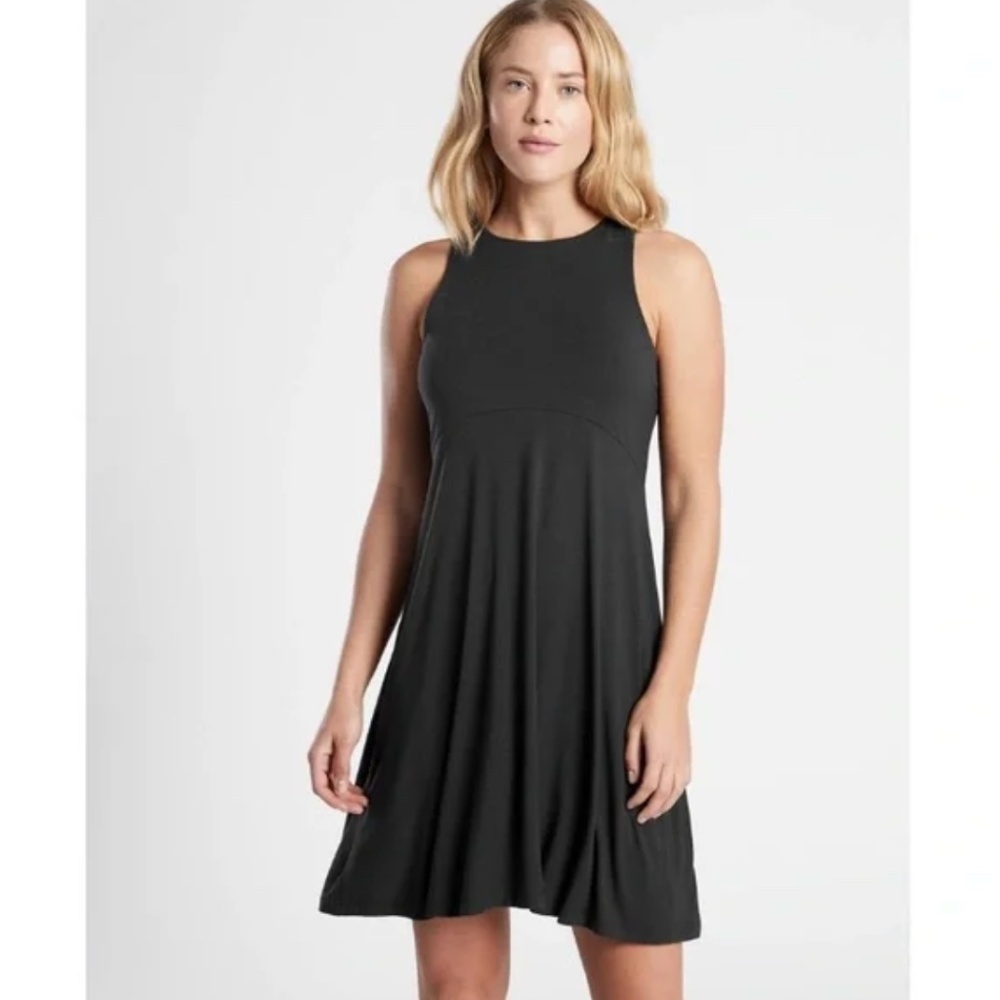 Athleta Santorini Thera Dress in black women's size XS